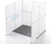 MEEXPAWS Cat Litter Box Enclosure Splash Guard XXL 27.9L × 27.9W x 31.5H inch, Light Weight Plastic Sheets with Cat Litter Mat Easy Clean (White)