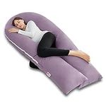 Meiz U Shaped Pregnancy Pillows for Sleeping, 65" Maternity Pillow for Full Body Support, Cooling Pregnancy Pillow with Jersey Cover, Purple