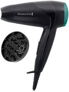 Remington Travel Hair Dryer (Diffuser, Concentrator, Folding Handle, Lightweight Compact Design, Worldwide Voltage, 2 Heat / 2 Speed Settings, 2000W) D1500