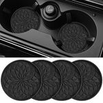 ME.FAN Car Cup Coaster [4 Pack] Silicone Car Coasters/Cup Mats - 2.75In Universal Non-Slip Recessed Car Interior Accessories - Car Cup Holder Insert Coasters Black