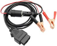 OLLGEN 3M/10ft OBD II Vehicle ECU Emergency Power Supply Cable Memory Saver with Alligator Clip-On 12V Car Battery Cigarette Lighter Power Socket Extension Cable