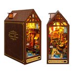 Cuteefun 3D Wooden Puzzle Bookends, DIY Book Nook Kit, DIY Miniature Dolls House with Furniture, Book Nook Shelf Insert, Gift for Birthday Thanksgiving Day Christmas (Colmar Town)