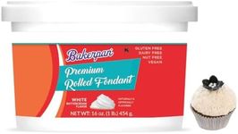 Bakerpan Premium Rolled White Fondant for Cake Decorating, Buttercream Flavor - 1 Pound