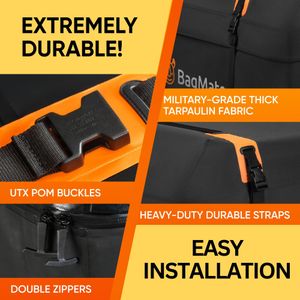 BAGMATE Waterproof Car Roof Bag – 19 Cu Ft Cargo Carrier with Mat & Hooks