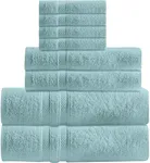 GREEN LIFESTYLE Luxury 8-Piece Towel Set Includes 2 Extra Large Bath Towels, 2 Hand Towels, and 4 Washcloths Ringspun Cotton is Extra Absorbent and Super Soft ( Teal )