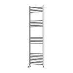 BPIL Heated Towel Rail Chrome Bathroom Ladder Radiator - Straight Heated Towel Rail Chrome Bathroom Ladder Radiator Including Thermostat Radiator Valve Straight, (1600500)