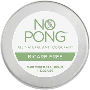 No Pong Bicarb Free, All-Natural Deodorant, Sensitive Cream Deodorant, Paraben-Free, Aluminium-Free, Plastic-Free, 35g