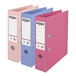 Rexel Pastel Plastic A4 Lever Arch Files, 3-Pack (Pink, Blue, Peach), Patented No.1 Power Mechanism, FSC Certified, Replaceable Spine Labels, Ring Binder, Archiving & Home Office File Organizer