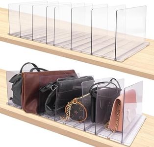 Purse Organizer for Closet, Acrylic Clear Handbag Storage Organizers, Adjustable Shelf Divider Bag Organizer for Small Closet, 2 Pack
