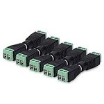 kwmobile RCA Connector Adapter Plug Set - 5 Pairs RCA Female and Male Plug to AV Screw Terminal Audio/Video Connector Adapter - Black with Green