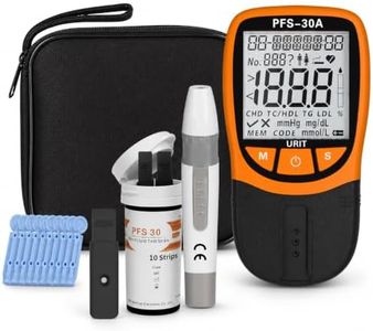 Official Blood Total Cholesterol Test Kit, 5 in 1 Triglycerides Test Kit Professional Grade Quick Blood Lipid Analysis Meter with 10 Cholesterol Test Strips for Home use