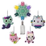 Hallmark DreamWorks Animation Gabby's Dollhouse 5" Miniature Christmas Tree Topper and 1.7" Mini Ornaments, Set of 5, Shatterproof