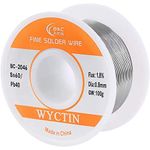 WYCTIN 60-40 Tin Lead Solder Wire with Rosin Core Roll Soldering 0.8mm 100G