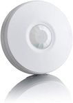 SEBSON PIR Sensor Outdoor IP65, Surface Ceiling mounted, Infrared Motion Detector, LED light suitable, Range 8m / 360°, max. 2000/1000W, white