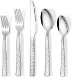 60-Piece Hammered Silverware Set, F