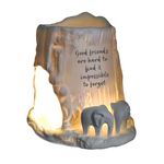 Cello Elephant Tealight Burner- Good Friends Are Hard To Find & Impossible To Forget. Porcelain Decor, Wax Melt Burners & Oil Burner. Elephant Wax Burner & Elephant Ornament & Gifts for Women.