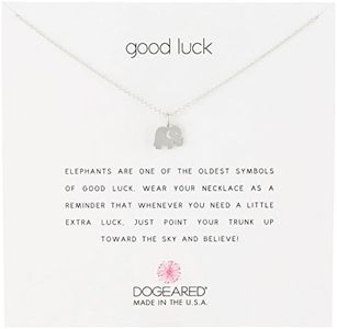 Dogeared Reminder Good Luck Sterling Silver Elephant Pendant Necklace, 16"