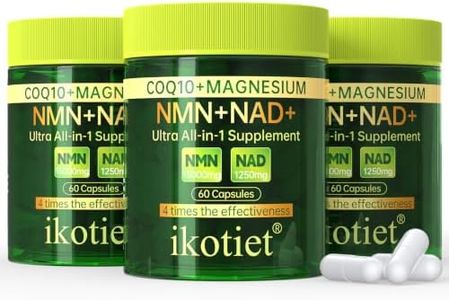 Ikotiet Liposomal NAD+ Supplement with CoQ10 and Magnesium - Dual Action NMN+NAD+ Formula - Supports Cellular Energy Anti-aging Brain Function - 30 Day Supply 60 Capsules - Third-Party Tested - 3 Pack