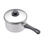 KitchenCraft KCXDSAU16 Extra Deep Induction Saucepan with Lid, 16 cm Stainless Steel Pan, Silver