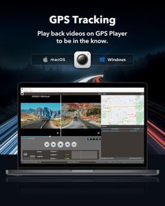 WOLFBOX 10" 4K Rear View Mirror Dash Cam – Dual Camera, WiFi, GPS, 64GB Card