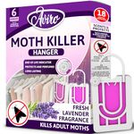 Aviro Moth Repellent for Wardrobes - 6 Moth Killer Hangers with Natural Lavender Scent. Highly Effective Moth Killer for Wardrobes, Drawers and Clothes Storage. Easy to Use Moth Repellent for Clothes