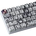 Keycaps, 108 key OEM PBT Keycaps Dye Sublimation Japanese Anime keycap for Cherry Gateron Kailh Switch Mechanical Keyboard (Only Sell Keycaps)