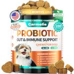 Carmelie Probiotics for Dogs, 200 Soft Chews Digestive Probiotics & Enzymes for Gut Health with Pumpkin, Fibre for Dogs Anti Diarrhea, Upset Stomach, Gas Relief, Itchy Skin & Immune Support (Chicken)
