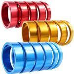 NEPIDOVS 16PCS Bicycle Headset Spacer Bike Handlebar Stem Spacers Threadless Aluminum Alloy Headset Stem Spacer Set Fit 1 1/8-Inch Stem for MTB BMX Mountain Road Bikes Cycling 2MM 5MM 10MM (Colorful)