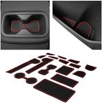 CupHolderHero fits Nissan Altima Accessories 2019-2024 Premium Custom Interior Non-Slip Anti Dust Cup Holder Inserts, Center Console Liner Mats, Door Pocket Liners 16pc Set (Red Trim)