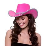 Wicked Costumes Adult Texan Cowboy Hat Fancy Dress Party Accessory (Hot Pink Sequin)