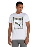 Puma Men's Printed Slim Fit T-Shirt (67023202_White S)