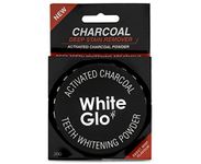 White Glo Activated Charcoal Teeth Whitening Powder, Highly Absorbent to Clean Deep Stains and Discolouration, Fresh Mint Flavour