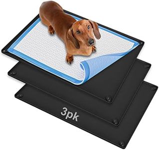 Skywin Pee Pad Holder for 30 x 23 Inches Training Pads - 3 Pack Silicone Wee Wee Pad Holder, No Spill and Leaks Puppy Pad Holder Easy to Clean and Store Dog Pad Holder (Black)
