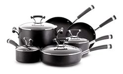 Circulon Contempo Hard Anodized Nonstick Cookware Pots and Pans Set, 10 Piece, Black