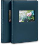 Old Town 2-Pack Bonded Leather Photo Albums, Photo Album 5x7 & 4x6 Slots, Navy