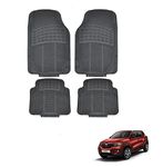 Kozdiko Car Simple Rubber Black Floor Mat Set of 4 Pcs for Renault Kwid