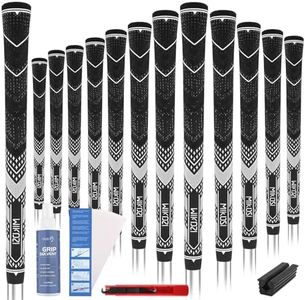 MIKOSI Golf Grips Set of 13 Grips, Cord Rubber Multi-compound Golf Club Grips with Tape and Full Regripping Kit, Low Taper Design, All Weather Contral Anti-Slip Golf Grip for Men and Women, Standard