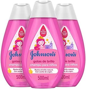 Johnson's Baby Gotas de Brillo Champú para Niños, Cabellos más Brillantes, Suaves y Sedosos - 3 x 500 ml