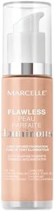 Marcelle Flawless Luminous Light-Infused Foundation, Nude Beige, Medium Coverage, Radiant Finish, Hypoallergenic, Fragrance-Free, Cruelty-Free, Paraben-Free, Non-Comedogenic, Oil-Free, 27 mL