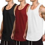 COOFANDY Men's 3 Pack Workout Tank Top Gym Muscle Tee Fitness Bodybuilding Sleeveless T Shirts