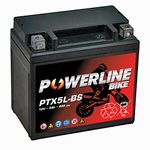 PTX5L-BS Powerline Factory Sealed Motorcycle Battery 12V 5Ah