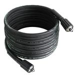 STYDDI Kink-Resistance Pressure Washer Replacement Hose 25FT, Heavy Duty Steel Braided and Rubber Power Washer Hose with M22 Fittings, 1/4 in. x 25 ft, 2900 PSI, up to 176°F