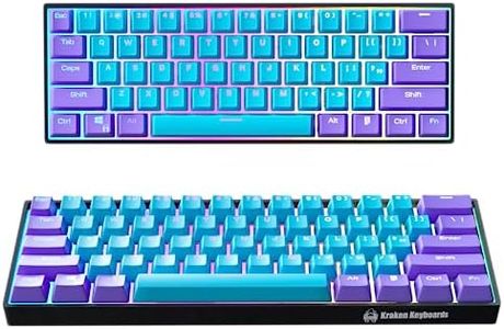 Kraken Keyboards Purple RAIN Edition Kraken Pro 60 | Purple & Blue 60% HOT SWAPPABLE Mechanical Gaming Keyboard for Gaming On PC, Xbox, PlayStation & MAC (Purple Rain | Silver Switches)