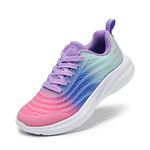 DREAM PAIRS Boys Girls Running Tennis Shoes Kids Athletic Sport Walking Sneaker for Little Kid/Big Kid,SDRS2330K,Pink/Blue/Light Green,Size 11 M US