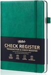 WEMATE Check Registers for Personal Checkbook,Checkbook Register & Log,Track Deposits,Payments, Finances, Debit Card and Bank Account, Transaction Registers for Small Busisses 8×6", Green