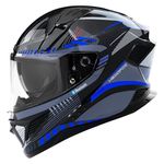 HEADFOX Track Full Face Bluetooth Helmet for Bike | Waterproof Helmet for Men & Women | Built-in Bluetooth for Calls, ENC, Music & Voice Assist | ISI Certified | Glossy Blue X-Large (62 CM)