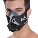 FDBRO Sports Mask Pro High Altitude Simiulation Workout Mask for Fitness, Running, Resistance training, Cardio (Carbon fiber front cover, Small)