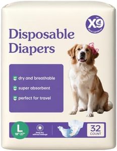 X9 Disposable Female Dog Diapers Leak-Proof Breathable Super Absorbent Pet Nappies with Elastic Waist & Adjustable Fur-Friendly Fasteners for Female Dogs, Incontinence and Potty Training (1, Large)