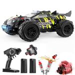 DEERC 1/14 Fast Brushless RC Car for Adults, 43 MPH High Speed 4x4 Off-Road RC Truck, Waterproof Monster Truggy, All Terrain Remote Control Drift Car for Boys 8-12, 2 Batteries, 3S Lipo Compatible