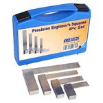 GARVIN Tools 4Pc Set of Precision Machinist Square Precision Grade accuracy per BS939 suitable for Carpener and machinists - Size Included 2" / 3" / 4" & 6" Squares